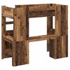 vidaXL Cadre de lit superpos&eacute; avec bureau Bois ancien 98,5 x 200 cm