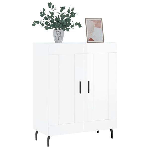 vidaXL Buffet Blanc brillant 69,5x34x90 cm Bois d'ingénierie