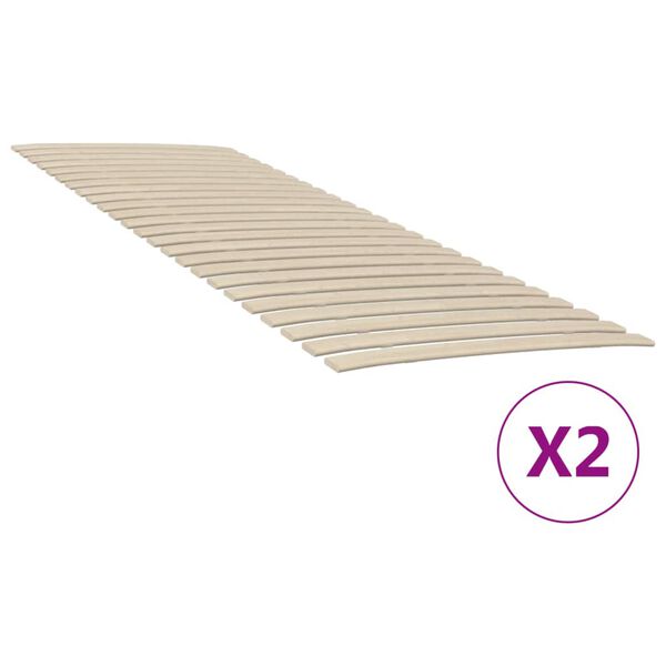 vidaXL Lattes de rechange pour sommier avec 48 lattes, 2 pièces, 80 x 200 cm