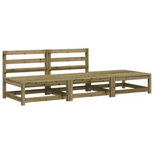 vidaXL Canap&eacute; de jardin sans accoudoirs repose-pieds bois pin impr&eacute;gn&eacute;