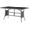 vidaXL Table de jardin Gris 140x80x74 cm R&eacute;sine tress&eacute;e