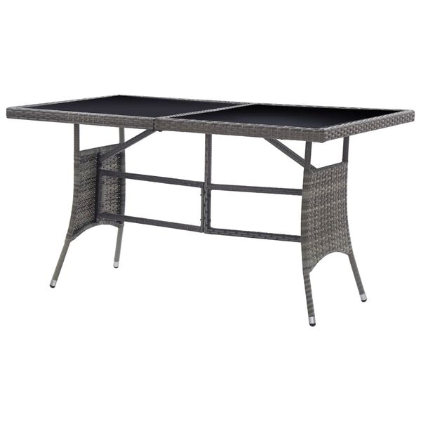 vidaXL Table de jardin Gris 140x80x74 cm R&eacute;sine tress&eacute;e