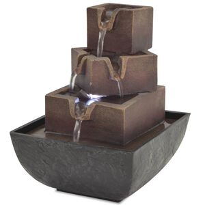 vidaXL Fontaine d'int&eacute;rieur avec lampe LED Polyr&eacute;sine