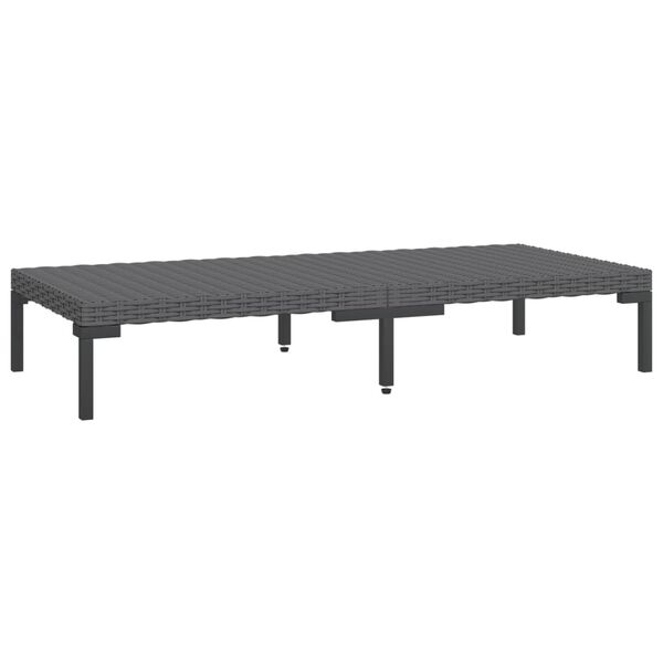 vidaXL Table basse de jardin Gris foncé Résine tressée demi-ronde
