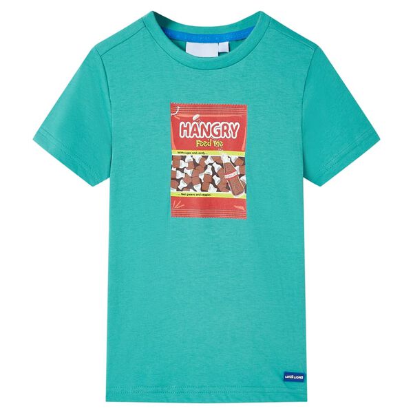 T-shirt pour enfants avec manches courtes menthe fonc&eacute; 104