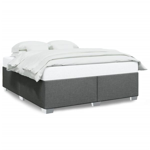 vidaXL Cadre de lit sans matelas gris fonc&eacute; 180x200 cm tissu