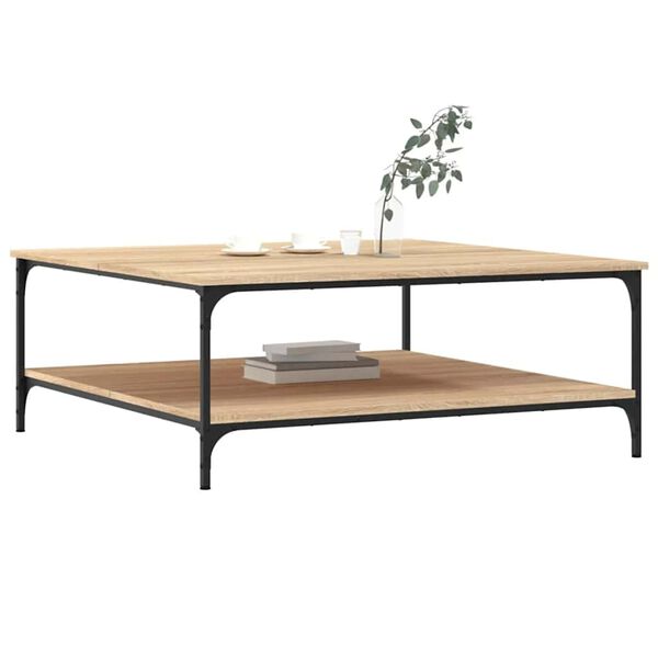 vidaXL Table basse ch&ecirc;ne sonoma 100x100x40 cm bois d'ing&eacute;nierie