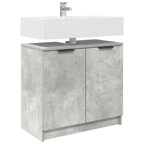 vidaXL Cabinet de salle de bain Gris b&eacute;ton 64,5 x 33,5 x 59 cm