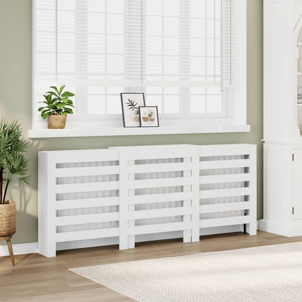 vidaXL Cache-radiateur blanc 205x21,5x83,5 cm bois d'ing&eacute;nierie