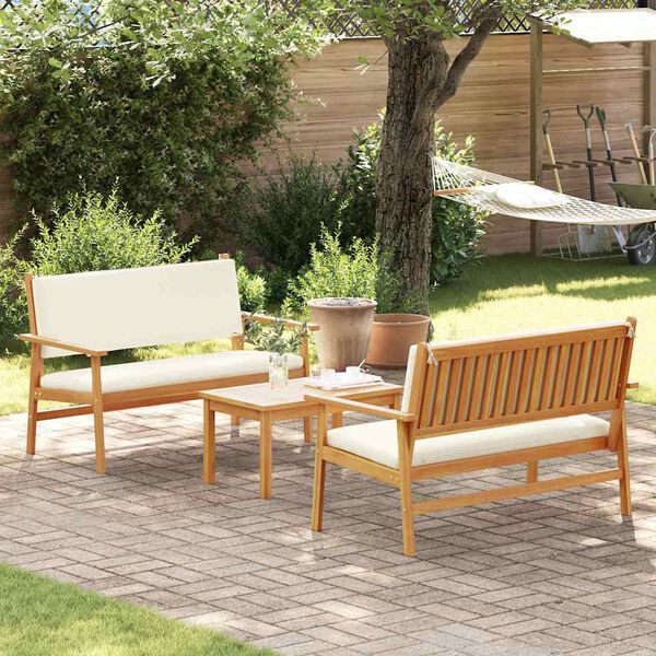 vidaXL Ensemble de canap&eacute; de jardin 3 pcs Marron 120 x 65,5 x 79 cm