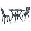 vidaXL Ensemble de tables de jardin 3 pcs Vert Aluminium coul&eacute;