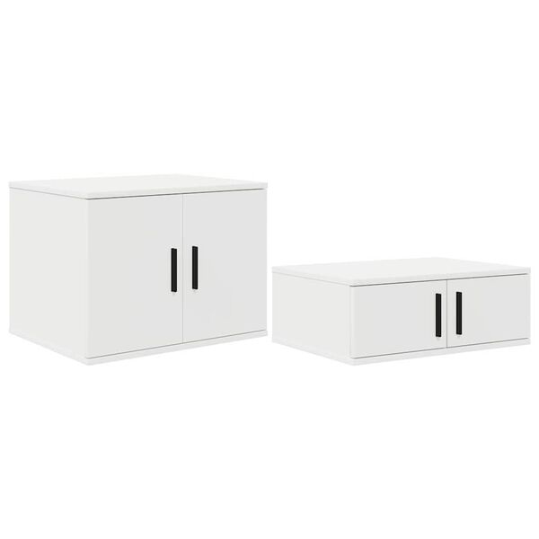 vidaXL Armoire de rangement 2 pcs Blanc 118 x 41 x 40 cm