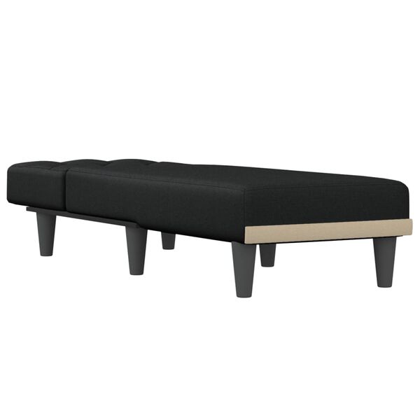 vidaXL Chaise longue noir tissu