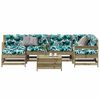 vidaXL Salon de jardin 7 pcs avec coussins bois de pin impr&eacute;gn&eacute;