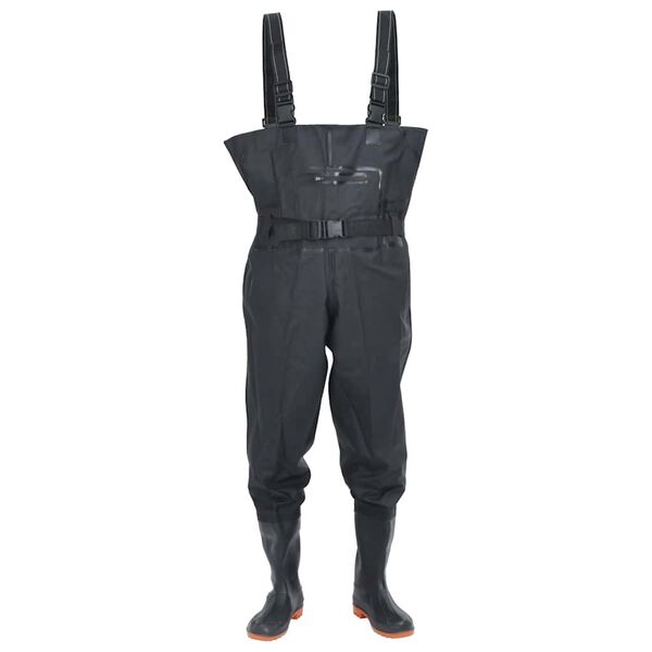vidaXL Cuissardes avec bottes et ceinture noir taille 46