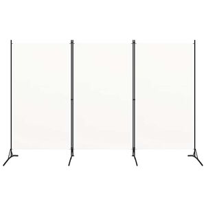 vidaXL Cloison de s&eacute;paration 3 panneaux Blanc 260x180 cm Tissu