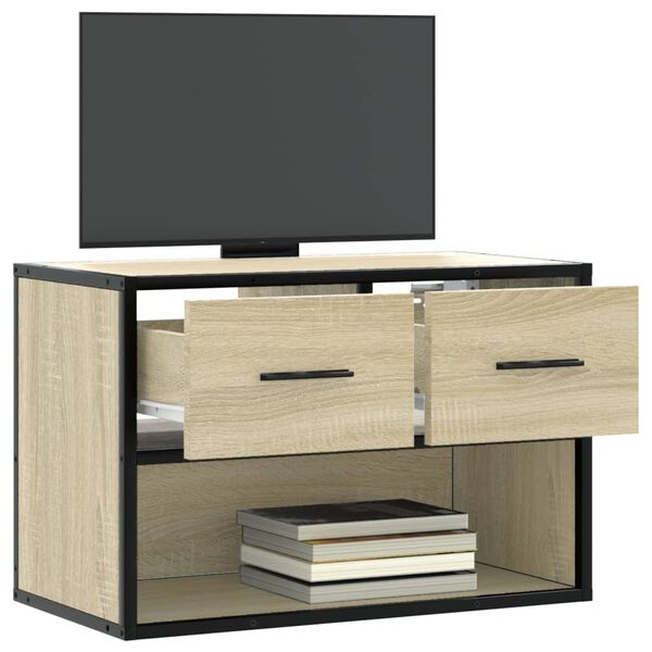 vidaXL Meuble TV chêne sonoma 60x31x39,5 cm bois d'ingénierie et métal