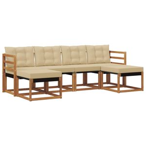 vidaXL Ensemble de canap&eacute;s d'ext&eacute;rieur 6 pcs Naturel et Beige