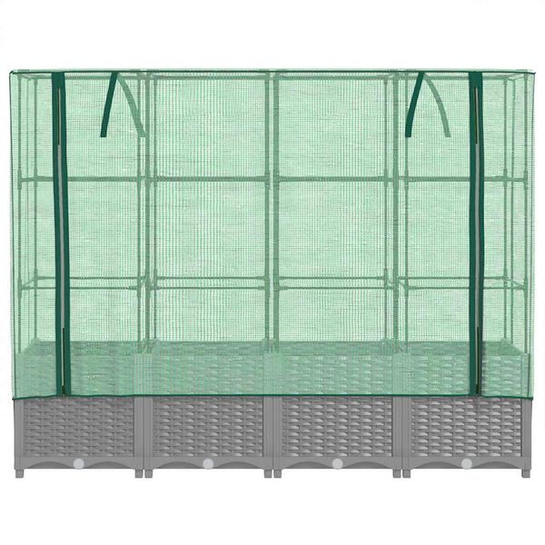 vidaXL Jardini&egrave;re sur&eacute;lev&eacute;e avec housse aspect rotin 160x40x138 cm