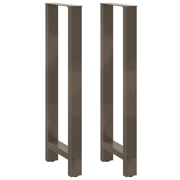 vidaXL Pieds de table de bar en acier naturel, 2 pi&egrave;ces, 50 x (110-111) cm