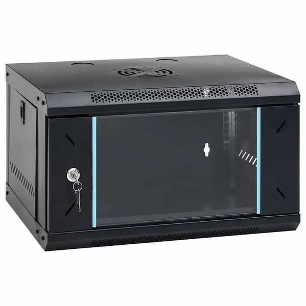 vidaXL Armoire r&eacute;seau avec stockage Noir 53 x 45 x 30 cm Acier