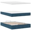 vidaXL Cadre de lit ottoman avec matelas bleu fonc&eacute; 140x190 cm velours