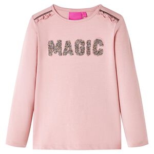 T-shirt enfants &agrave; manches longues rose clair 116