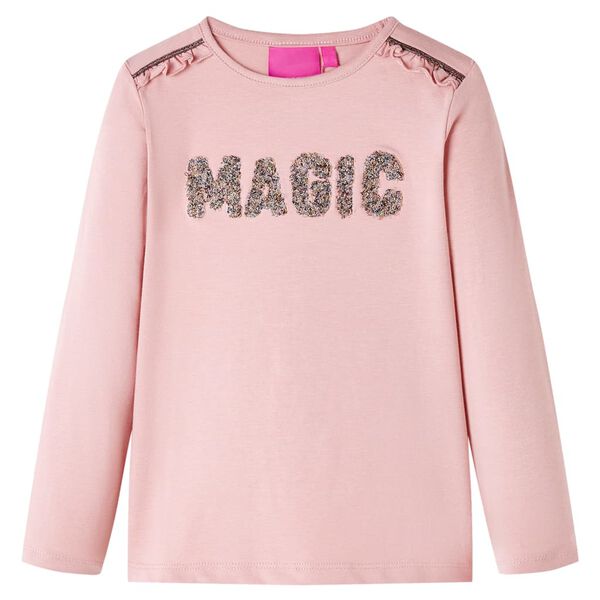 T-shirt enfants &agrave; manches longues rose clair 116