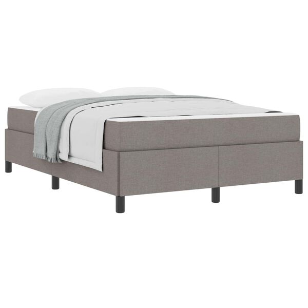 vidaXL Lit &agrave; ressorts avec matelas Taupe 140 x 190 cm tissu