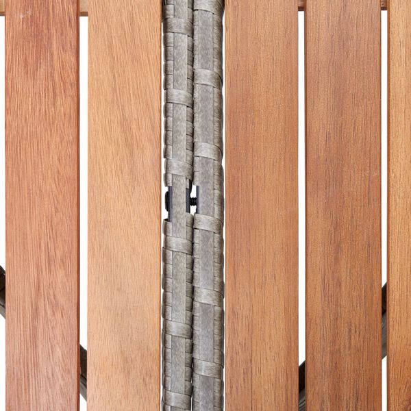 vidaXL Table de jardin Gris 115x74 cm Résine tressée et bois d'acacia