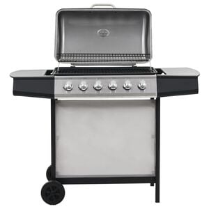 vidaXL Barbecue au gaz avec 6 zones de cuisson Inox Argent&eacute;