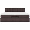VidaXL Cadre de lit ottoman avec matelas marron fonc&eacute; 200x200 cm tissu