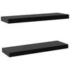 vidaXL &Eacute;tag&egrave;res murales flottantes 2 pcs Noir 60x20x3,8 cm