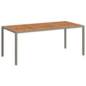 vidaXL Table de jardin 190x90x75 cm R&eacute;sine tress&eacute;e/bois d'acacia Gris