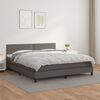 vidaXL Sommier &agrave; lattes de lit avec matelas Gris 160x200 cm Similicuir