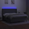 vidaXL Sommier &agrave; lattes de lit matelas LED Gris fonc&eacute; 180x200 cm Tissu