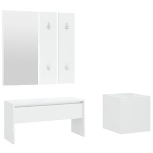 vidaXL Ensemble de meubles de couloir Blanc Bois d'ing&eacute;nierie