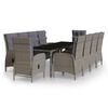 vidaXL Ensemble &agrave; manger de jardin 11 pcs r&eacute;sine tress&eacute;e gris