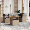 vidaXL Salon de jardin avec coussins 5 pcs beige r&eacute;sine tress&eacute;e
