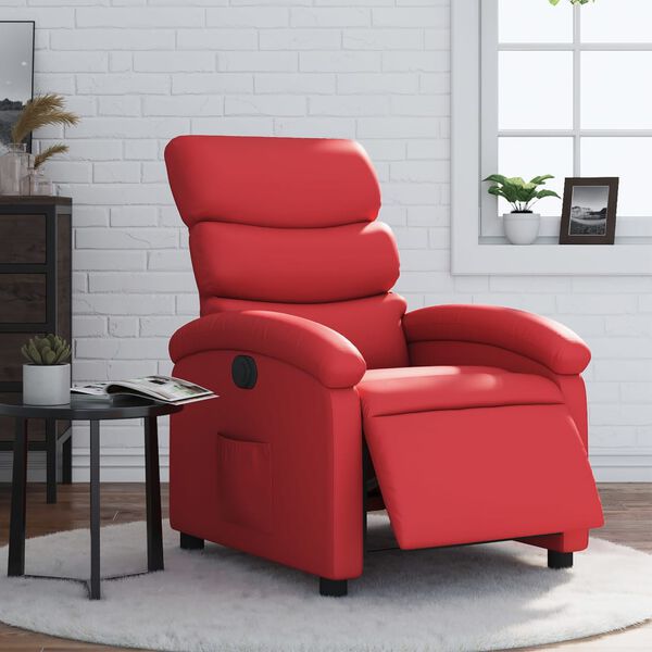 vidaXL Fauteuil inclinable &eacute;lectrique Rouge Similicuir