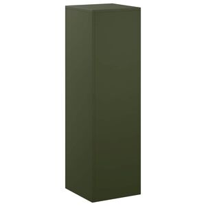 vidaXL Support de Plante Vert olive 30 x 30 x 100 cm Acier patin&eacute;