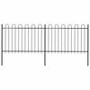 vidaXL Cl&ocirc;ture de jardin avec arceau en acier 337 x 120 cm Noir