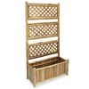 vidaXL Lit sur&eacute;lev&eacute; de jardin avec treillis Bambou 70 cm