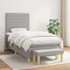 vidaXL Sommier &agrave; lattes de lit avec matelas Gris clair 90x200 cm Tissu