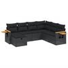 vidaXL Salon de jardin 7 pcs avec coussins noir r&eacute;sine tress&eacute;e
