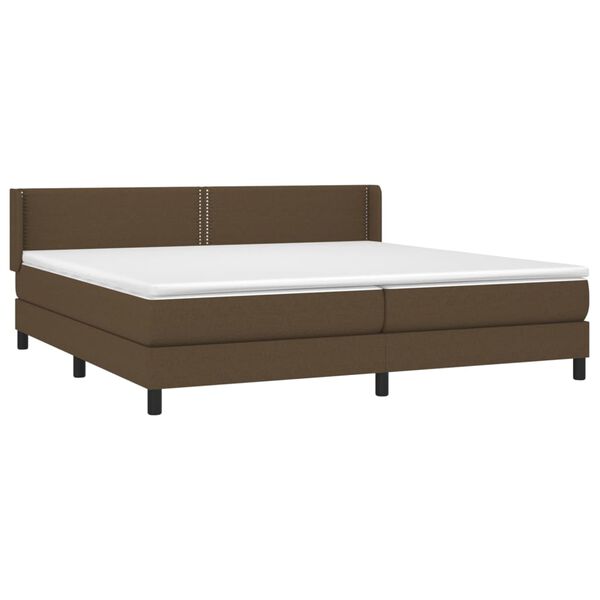 vidaXL Sommier &agrave; lattes de lit avec matelas Marron fonc&eacute; 200x200 cm