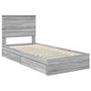 vidaXL Lit de Rangement Gris Sonoma 100 x 200 cm Bois d'ing&eacute;nierie