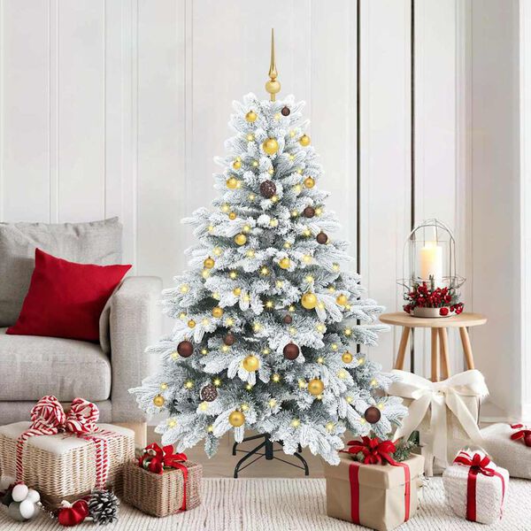 vidaXL Sapin de No&euml;l artificiel avec 150 LED Blanc 150 cm PE et PVC
