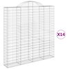 vidaXL Paniers &agrave; gabions arqu&eacute;s 14 pcs 200x30x200/220 cm fer galvanis&eacute;