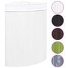 vidaXL Panier &agrave; linge d'angle Bambou Blanc 60 L